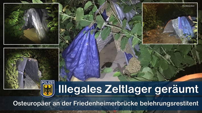Bundespolizeidirektion München: Bundespolizei räumt illegales Zeltlager