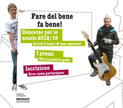 Giornata dei volontari dal 5 dicembre 2012: Il concorso x-elevato-cuore per le scuole 2012/2013 del Percento culturale Migros cerca testi di canzoni per il volontariato / «Fare del bene fa bene!»