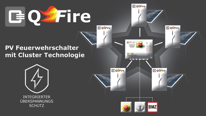 Freischaltung von PV Anlagen / Feuerwehrschalter / Q3 ENERGIE GmbH &amp; Co. KG stellt &quot;Cluster&quot; Technik zum zentralen Abschalten von PV Großanlagen vor