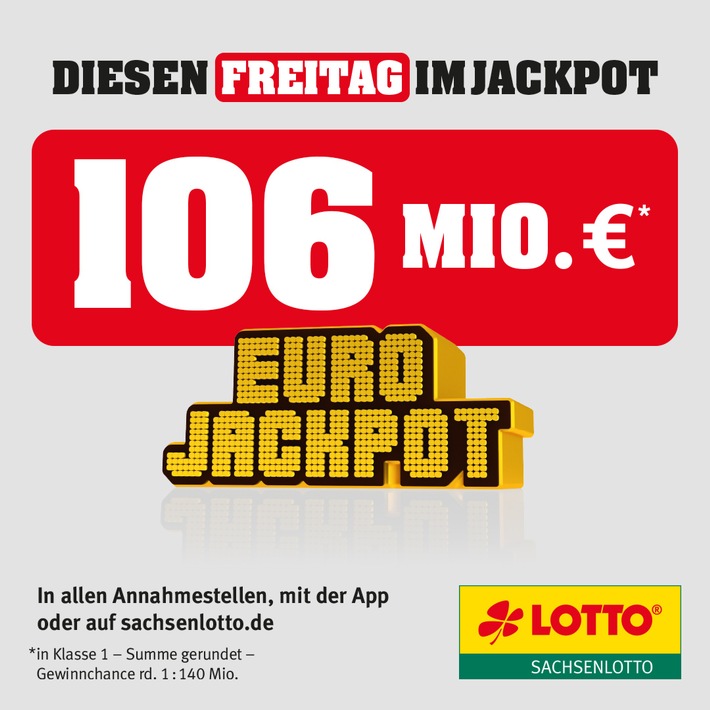Historische Jackpotsumme: Über 100 Millionen Euro am Freitag bei Eurojackpot