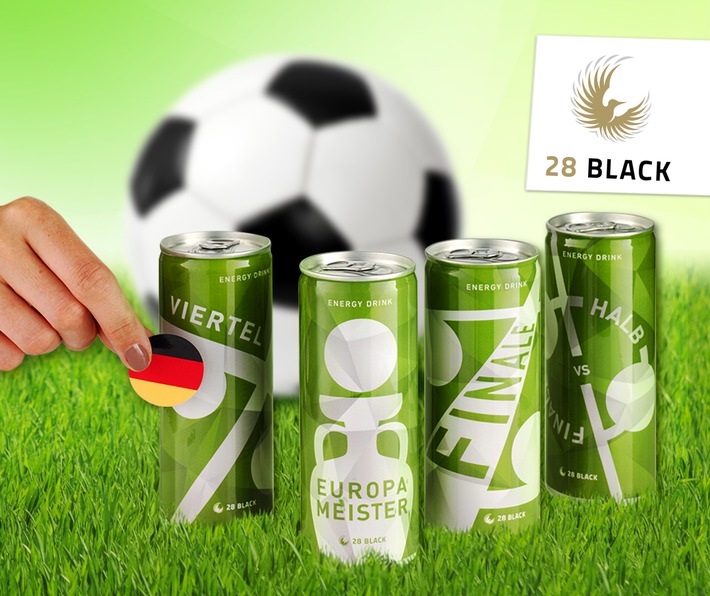 28 BLACK im EM-Fußballfieber / Energy Drink 28 BLACK launcht exklusive 4-Packs für Fußball-Fans (FOTO)