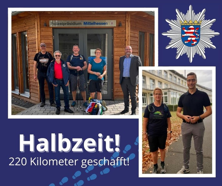POL-DA: Südhessen / Darmstadt: Halbzeit bei der Spendenwanderung zugunsten der Flutopfer im Ahrtal