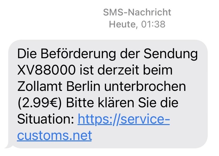 HZA-B: Neue Betrugsmasche: Hauptzollamt Berlin warnt vor Fake / SMS im Namen des Zolls
