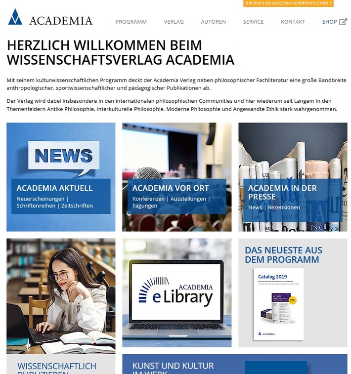 Academia Verlag präsentiert neuen Webauftritt