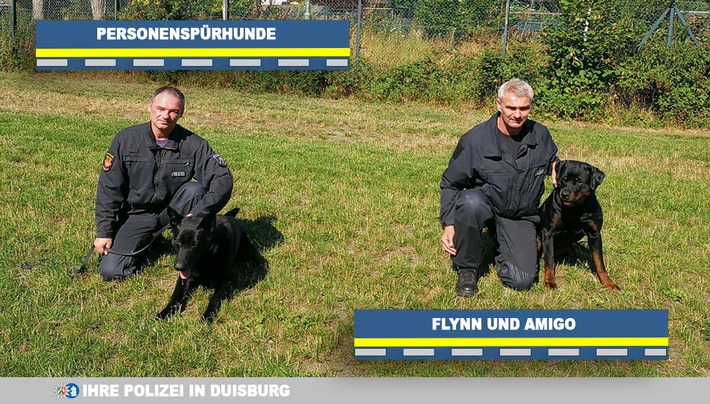 POL-DU: Polizeihunde Amigo und Flynn spüren jetzt Personen auf