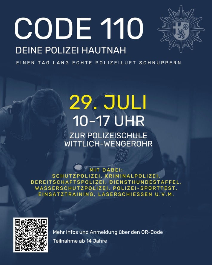 POL-PPTR: Sommerferien, Action und echte Polizeiluft schnuppern: Code 110 - Deine Polizei hautnah!