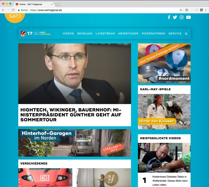Nuuk launcht Videoportal für Sat.1 Regional