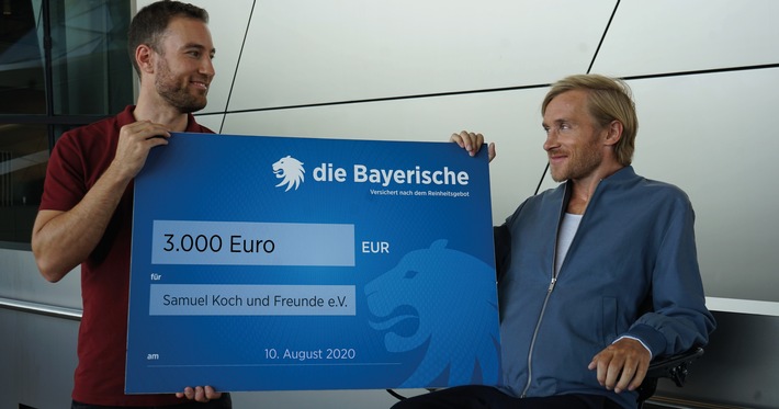 Versicherungsgruppe die Bayerische spendet 3.000 Euro an den Verein Samuel Koch und Freunde e.V.