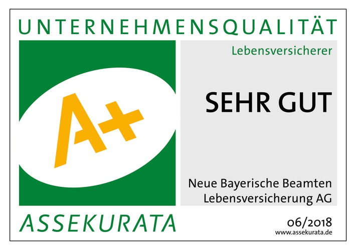 Versicherungsgruppe die Bayerische erhält erneut A+ &#039;Sehr gut&#039; beim Assekurata-Unternehmensrating