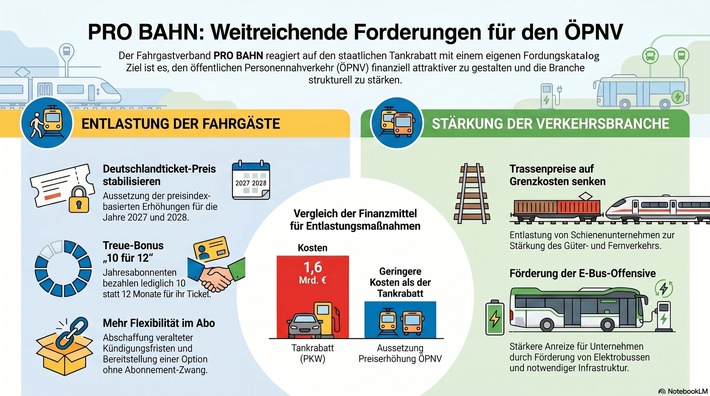 Fahrgastverband PRO BAHN fordert weitreichende Entlastungsmaßnahmen für den Öffentlichen Personennahverkehr