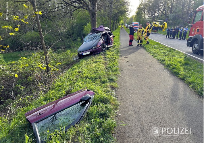 POL-PPWP: Kontrolle verloren, gegen Baum geprallt