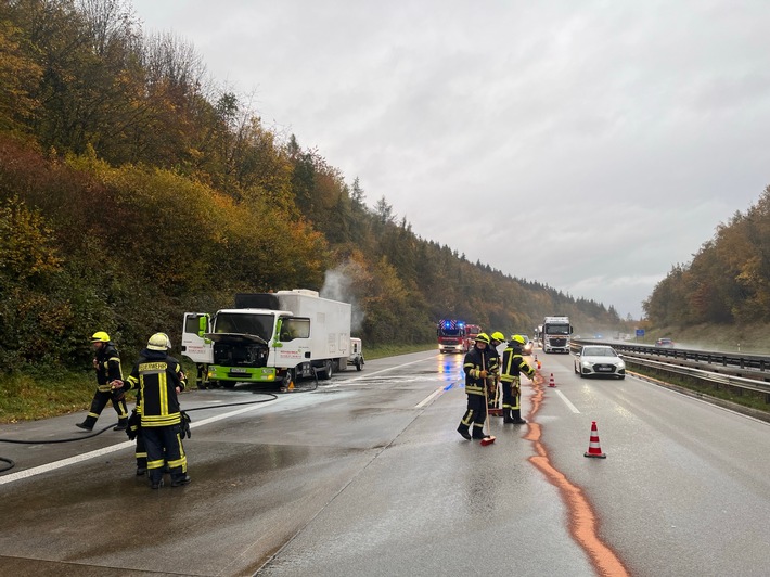 POL-VDKO: LKW Brand auf der A61 - Abschlussmeldung