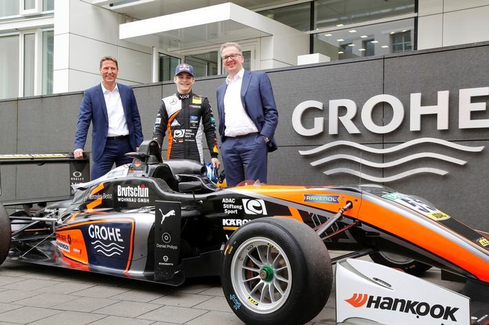 GROHE sponsert aufstrebendes Motorsport-Talent David Beckmann in der Formel 3 / Herkunft, Performance und Wettbewerbswille verbinden: GROHE unterstützt den jungen Rennfahrer bei seiner Karriere (FOTO)
