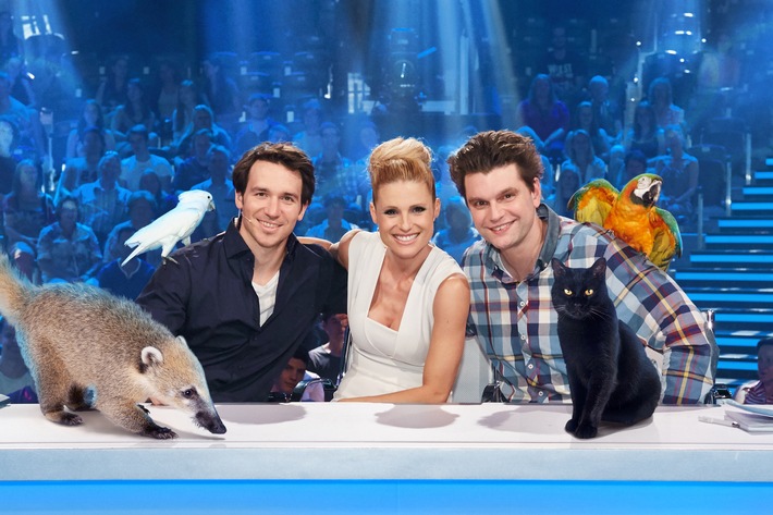 Hakuna Matata in SAT.1: Michelle Hunziker, Felix Neureuther und Lutz van der Horst suchen in der neuen Prime-Time-Show "Superpets" das talentierteste Haustier der Welt