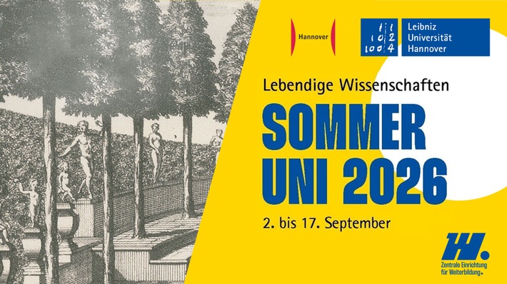 Pressemitteilung Nr. 040/2026 der Leibniz Universität Hannover   Lebendige Wissenschaften: SommerUni 2026 der Leibniz Universität Hannover startet am 2. September