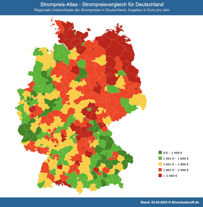 Große Strompreisanalyse: Strom beim Grundversorger kostet 30 % mehr als beim günstigsten Anbieter