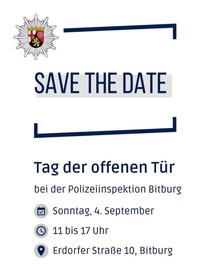 POL-PDWIL: Tag der offenen Tür bei der Polizei Bitburg - Programmveröffentlichung
