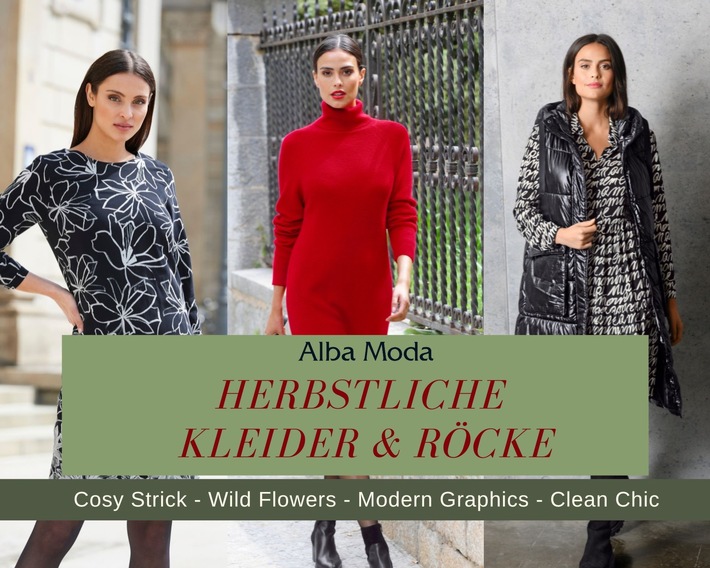 Der Herbst kommt: Stilvolle Kleider &amp; Röcke von Alba Moda