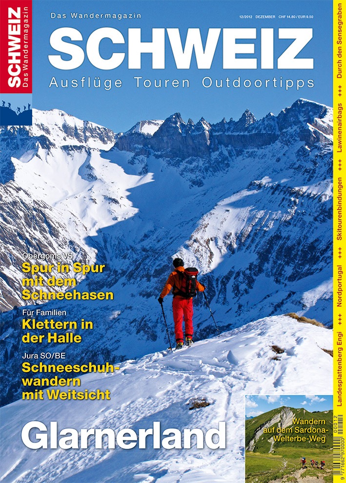 Wandermagazin SCHWEIZ im Dezember 2012: Verkehrte Welt im Glarnerland