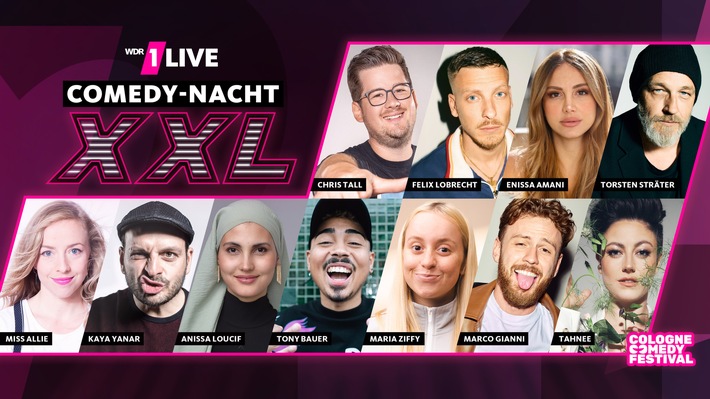 Fünf Arena-Shows in 2024: Die 1LIVE COMEDY-NACHT XXL