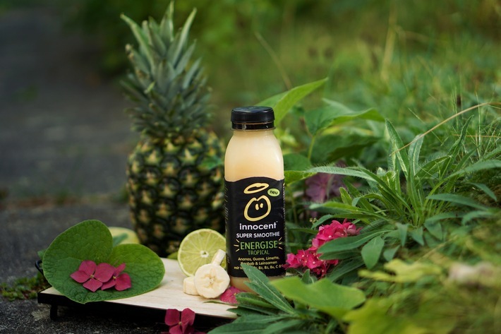 So kommt Energie in Körper und Seele. Der innocent Super Smoothie Energise Tropical. Weiterer Text über ots und www.presseportal.de/nr/76273 / Die Verwendung dieses Bildes ist für redaktionelle Zwecke honorarfrei. Veröffentlichung bitte unter Quellenangabe: "obs/innocent GmbH"