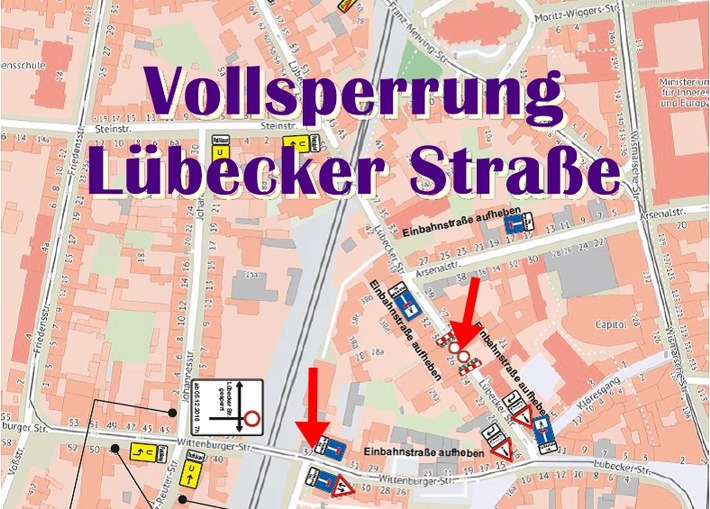 POL-SN: Vollsperrung der Lübecker Straße ab 05.12.18 um 07.00 Uhr