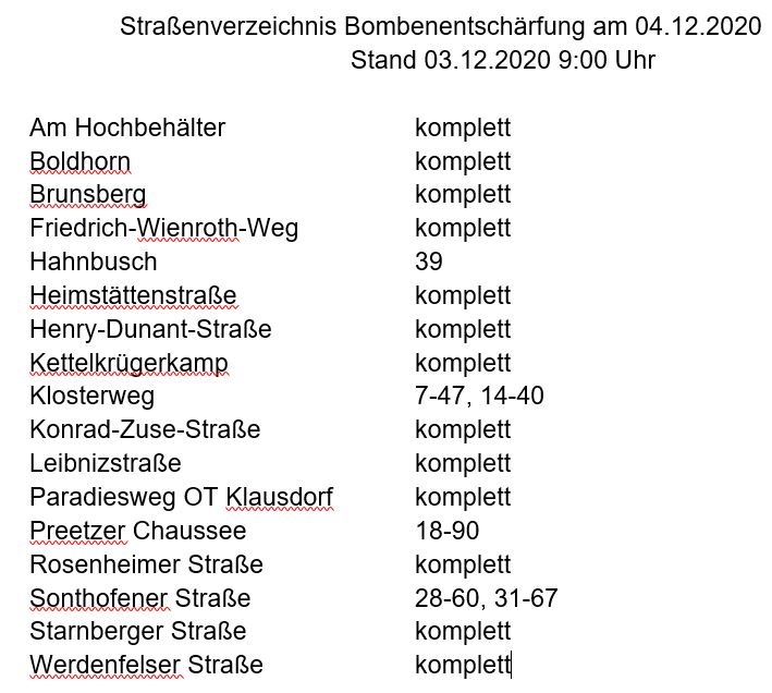 POL-KI: 201202.2 Schwentinental / Kiel: Erneut Bombenentschärfung in Schwentinental