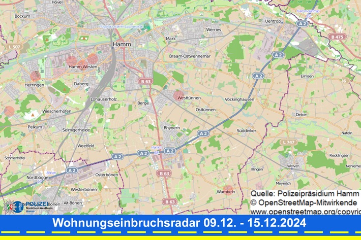 POL-HAM: Wohnungseinbruchsradar Hamm für die Woche vom 9. Dezember bis 15. Dezember 2024