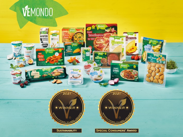 Lidl räumt bei den "International V-Label Awards" doppelt ab / Vemondo-Produktlinie gewinnt in den Kategorien "Nachhaltigkeit" und "Special Consumer Award"