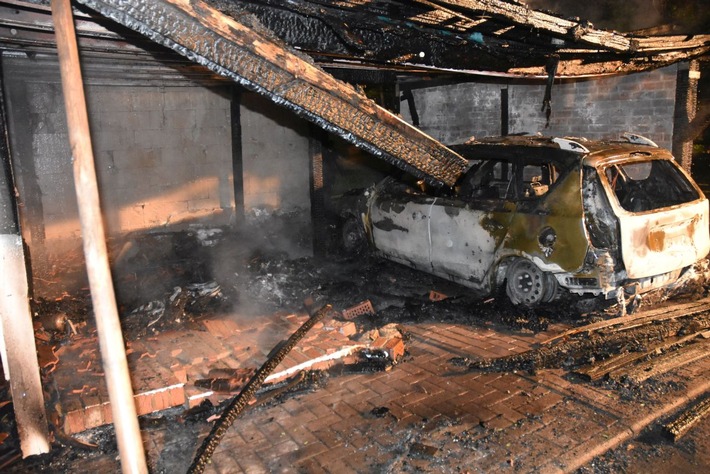 POL-STD: Carportbrand in Buxtehude greift auf Wohnhaus über
