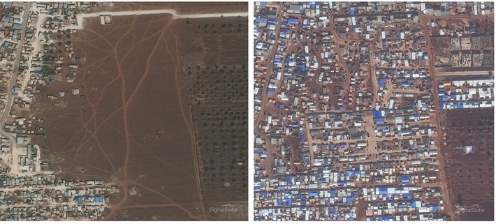 Medienmitteilung: Satellitenbilder von Idlib zeigen Ausmass von Zerstörung und Vertreibung
