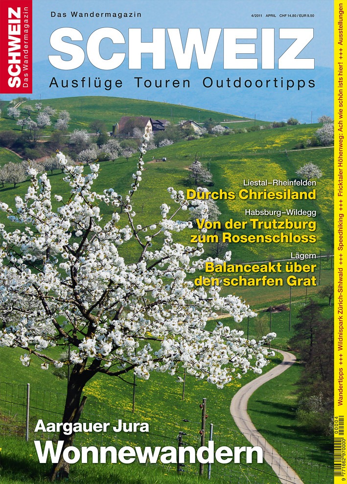 «Wandermagazin SCHWEIZ» im April, 04_2011 - Kein Aprilscherz: Wonnewandern im Aargauer Jura