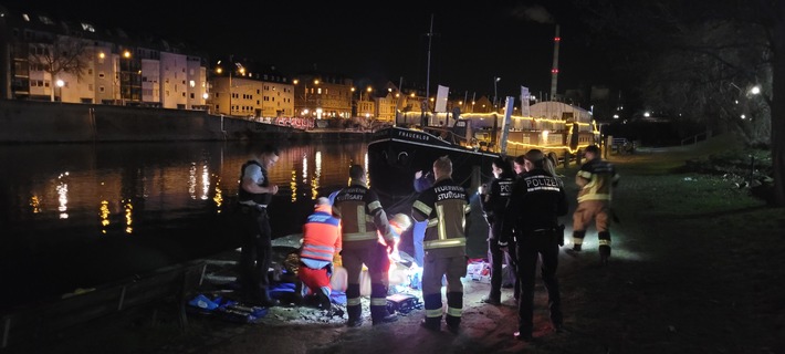 FW Stuttgart: Feuerwehr rettet Person aus dem Neckar