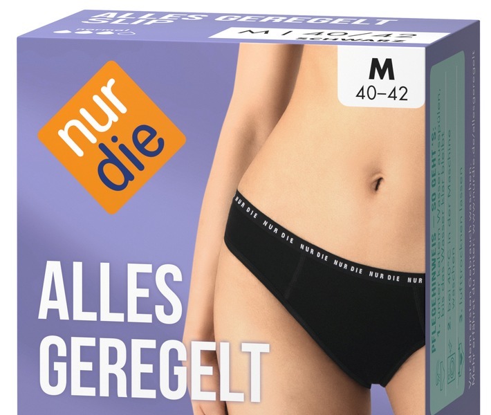 nurdie "allesgeregelt" Slip / Periodenunterwäsche Stärke : normal / Weiterer Text über ots und www.presseportal.de/nr/163266 / Die Verwendung dieses Bildes ist für redaktionelle Zwecke unter Beachtung ggf. genannter Nutzungsbedingungen honorarfrei. Veröffentlichung bitte mit Bildrechte-Hinweis.