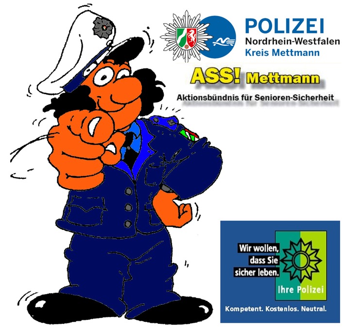 POL-ME: Infostand Aktionsbündnis Seniorensicherheit (&quot;ASS!&quot;) zur Marktzeit - Hilden - 1809111