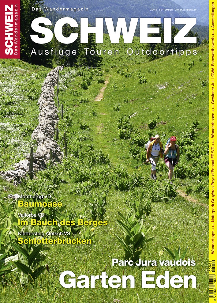 "Wandermagazin SCHWEIZ" im September, 9_2010: Der wahre Garten Eden - Parc Jura vaudois