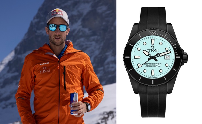 Neuer Schweizer Rekord im Speedclimbing / Mit der Titoni Seascoper 300 Ice Blue Limited Edition