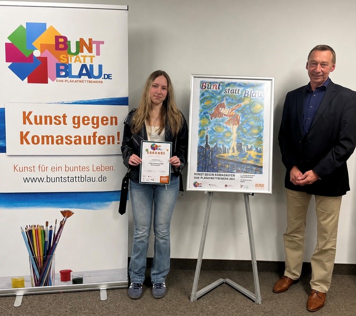 Niedersachsen: Schülerin aus Meppen gewinnt landesweiten Plakatwettbewerb gegen das Rauschtrinken