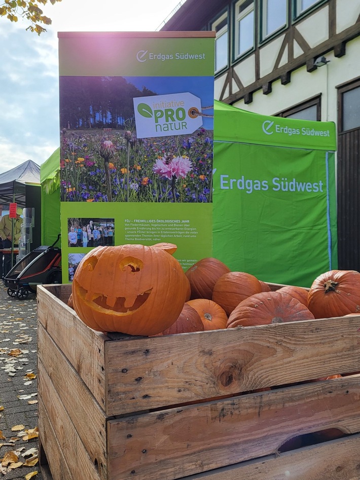 Presseinformation: Halloween und Umweltschutz mit Erdgas Südwest beim Naturparkmarkt in Kürnbach