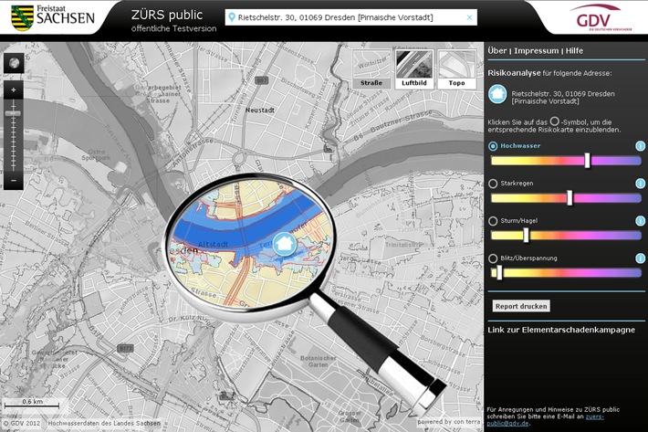 Hochwasserinformationen per Mausklick / Versicherungswirtschaft und Land Sachsen starten gemeinsames Pilotprojekt (BILD)