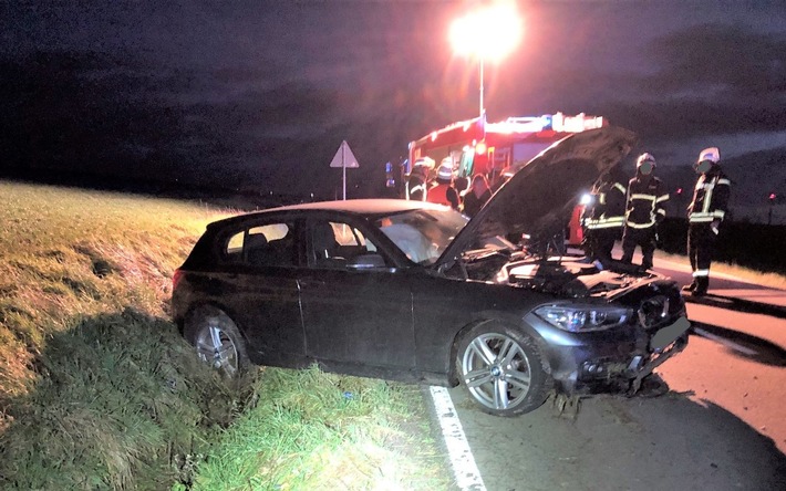 POL-PDPS: Kleinsteinhausen (Kreis Südwestpfalz) - Beim Überholen von der Fahrbahn abgekommen