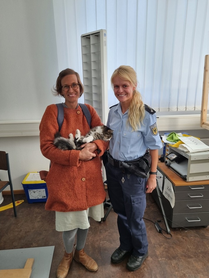 Bundespolizeidirektion München: Katze Rosie fährt alleine mit dem Flughafenexpress