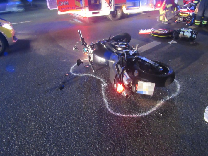 POL-MK: Bei Rot in die Kreuzung: Motorradfahrer verletzt