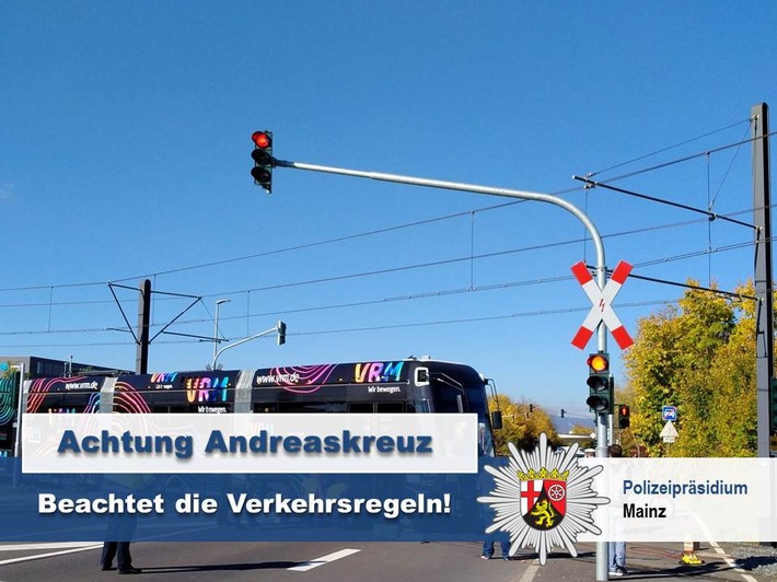 POL-PPMZ: Andreaskreuz missachtet - Polizei regelt Verkehr