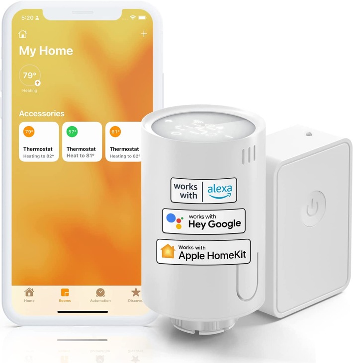 Clever Heizen: Smartes Heizkörperthermostat von Meross unterstützt jetzt auch Apple Homekit und erkennt offene Fenster - Einführungspreis mit Hub von nur 62,24 Euro