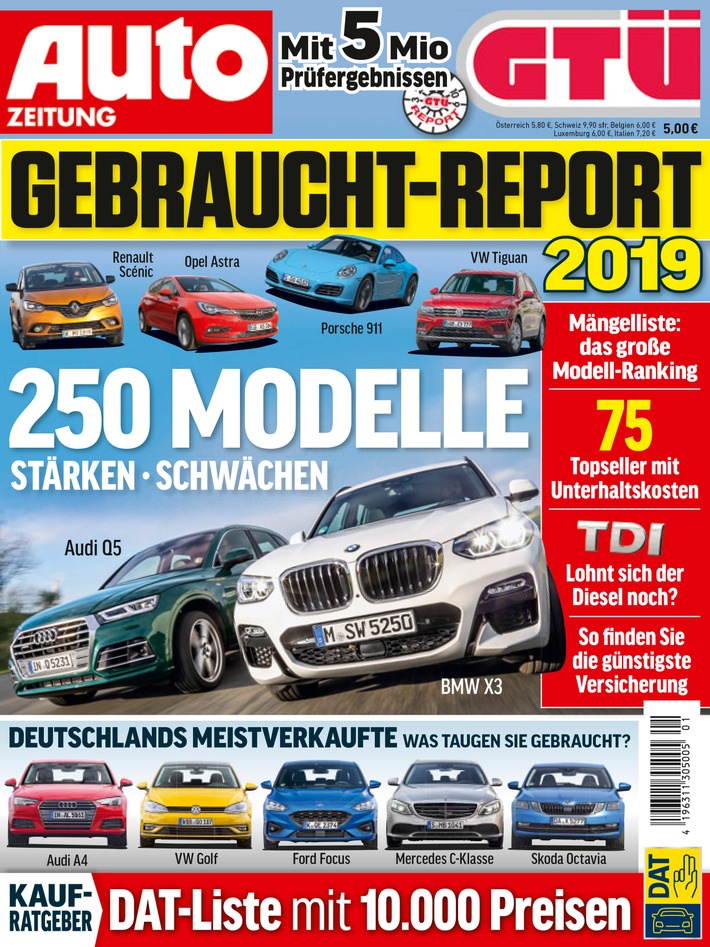 GTÜ-Gebrauchtwagenreport 2019