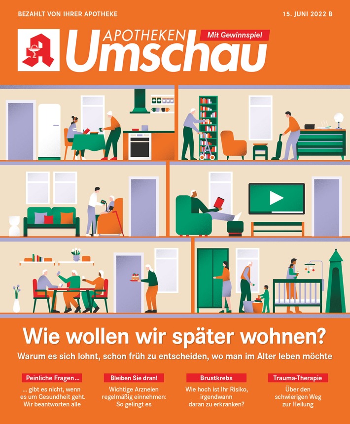 Studie: So wollen die Deutschen im Alter wohnen / Über die Hälfte der Babyboomer könnte sich ein Leben im Mehrgenerationenhaus vorstellen, so eine repräsentative Untersuchung der "Apotheken Umschau"