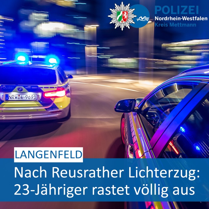 POL-ME: Nach Lichterzug in Reusrath: 23-Jähriger rastet völlig aus - Langenfeld - 2002145