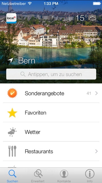 local.ch-App: Update bringt neues Sucherlebnis