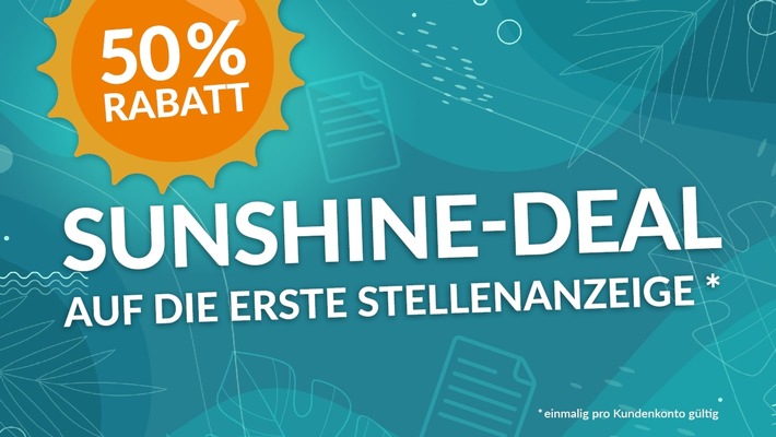 stellenwerk startet "Sunshine-Deal": 50% Rabatt auf Stellenanzeigen für Neukunden